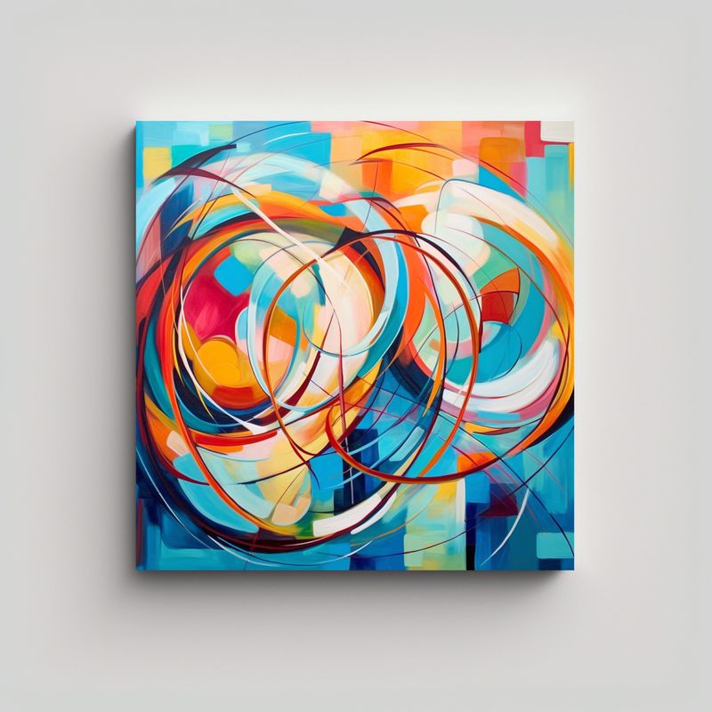GENERICO - Cuadro Acuarela Abstracta Inspirador De Estilo 70x70 Cm