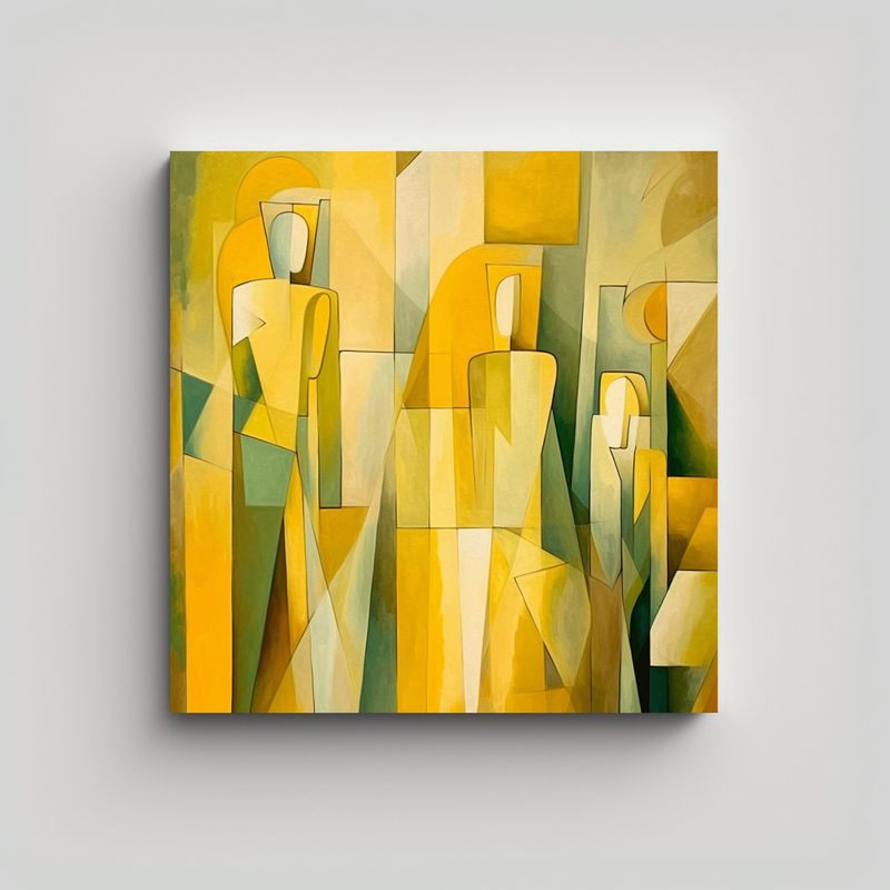 GENERICO - Pinturas Decorativas Con Líneas Geométricas 60x60 Cm