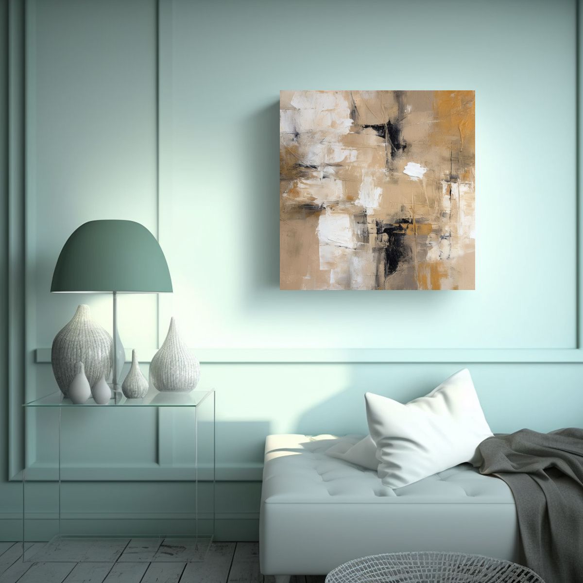 GENERICO - Pinturas Neutrales Abstractas Para Decorar Con 60x60 Cm