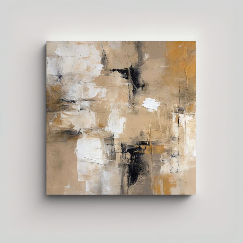 GENERICO - Pinturas Neutrales Abstractas Para Decorar Con 70x70 Cm