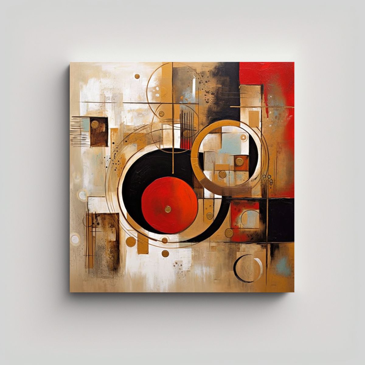 GENERICO - Pintura Abstracta De Alta Resolución Arte Forma 80x80 Cm