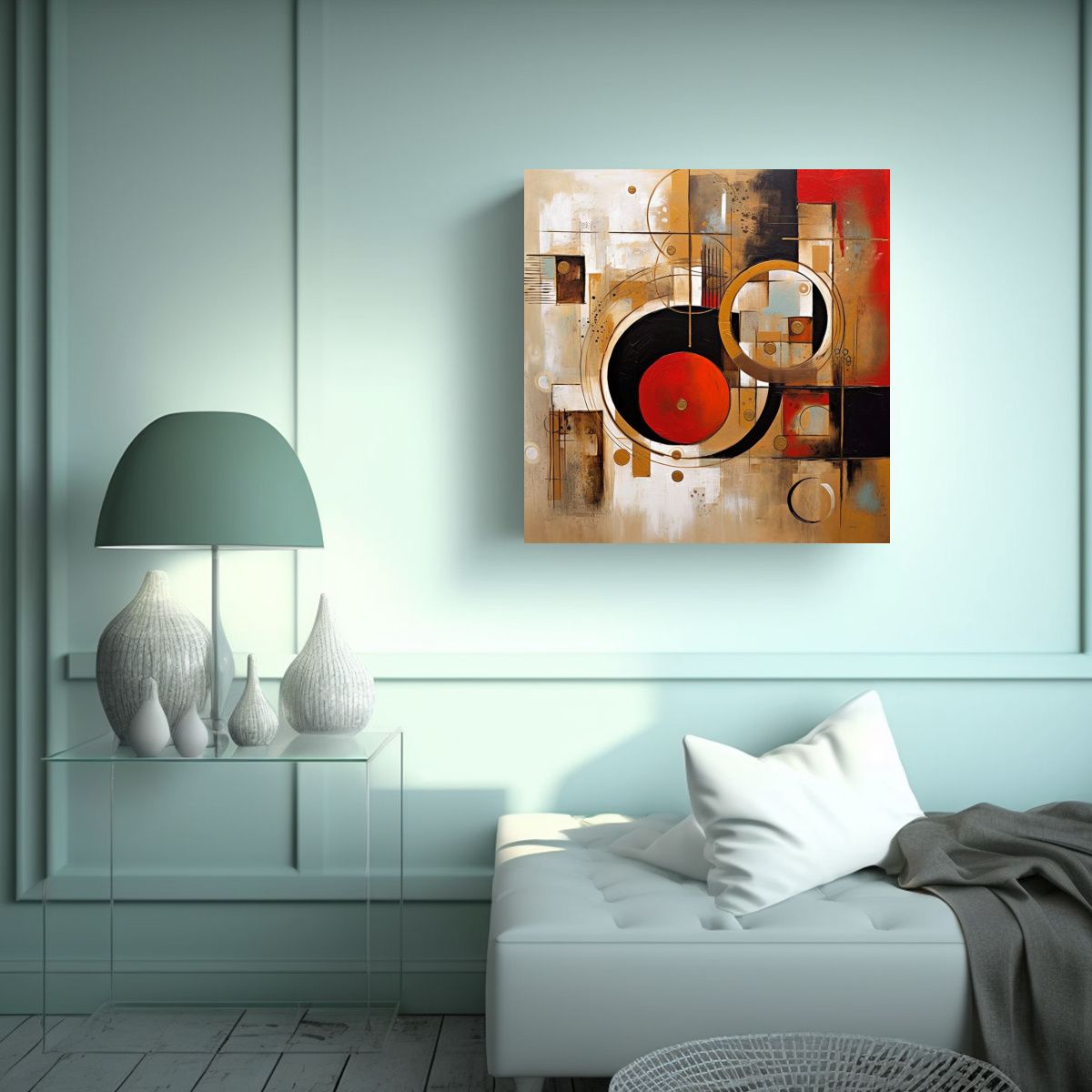 GENERICO - Pintura Abstracta De Alta Resolución Arte Forma 80x80 Cm