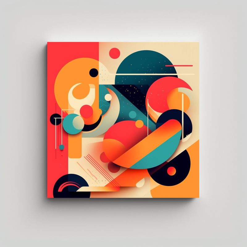 GENERICO - Arte De Pared Cuadro Clásica: Abstracto Con 90x90 Cm