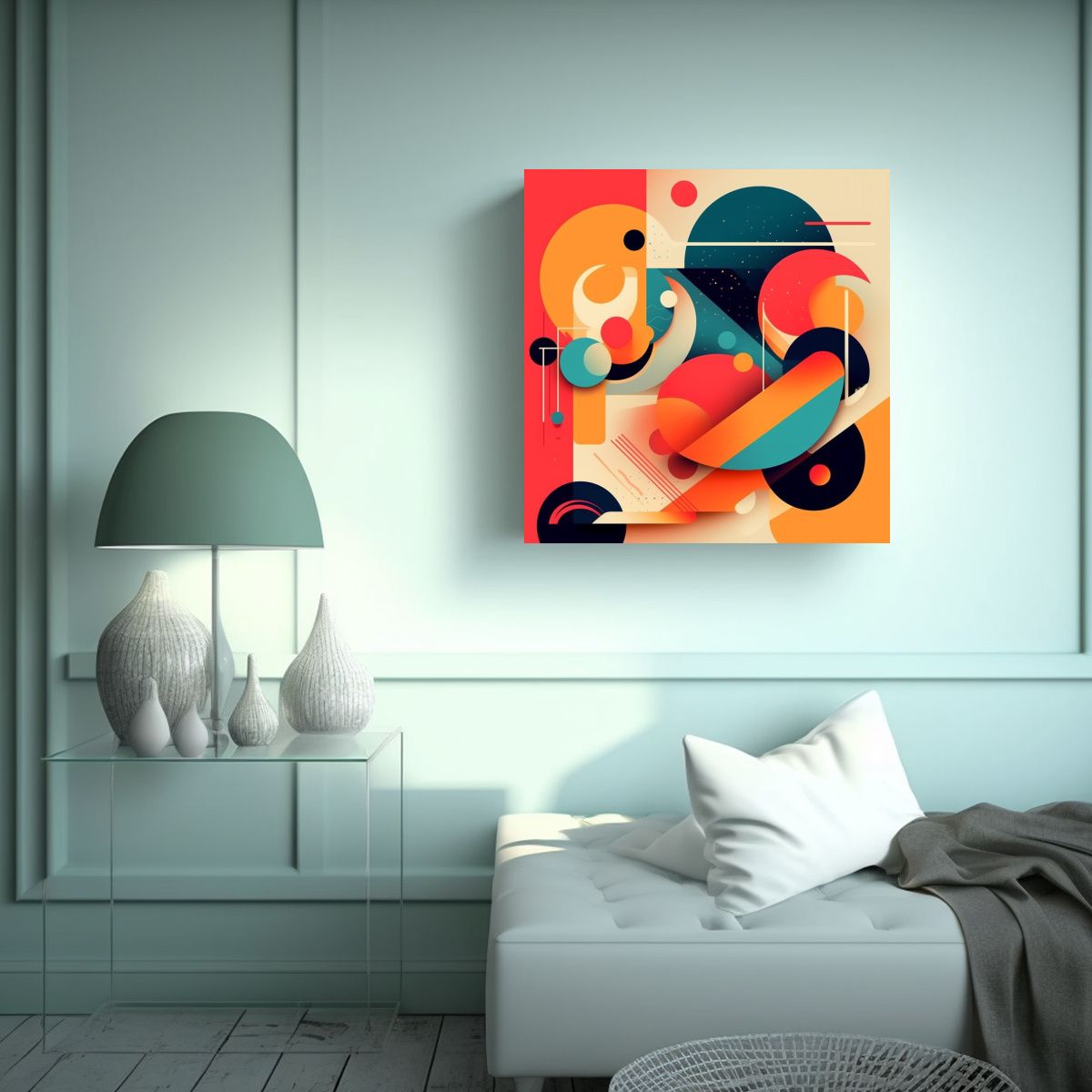 GENERICO - Arte De Pared Cuadro Clásica: Abstracto Con 60x60 Cm