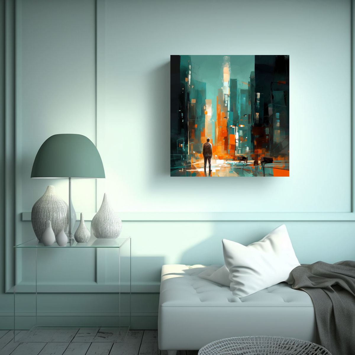 GENERICO - Cuadro Decorativo Esperando En Un Paraguas 60x60 Cm