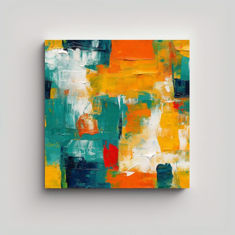 GENERICO - Pintura Abstracta De Lienzo Moderno Con Enfoque 70x70 Cm