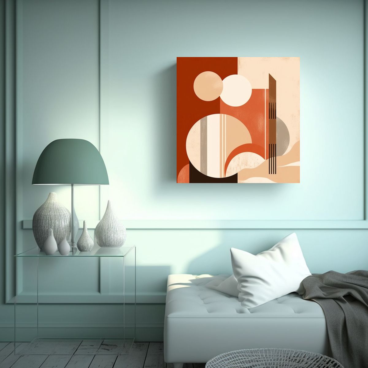 GENERICO - Lienzo Moderno Adorno Estilo Boho Moderno Del 90x90 Cm.
