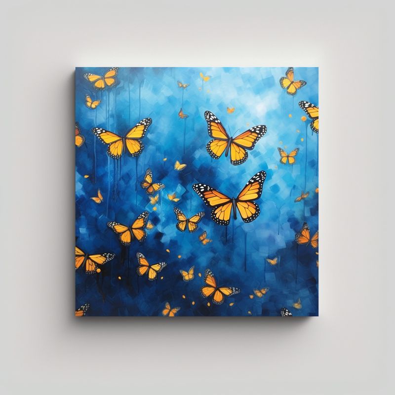 GENERICO - Cuadro Decorativo De Migración De Mariposas 50x50 Cm