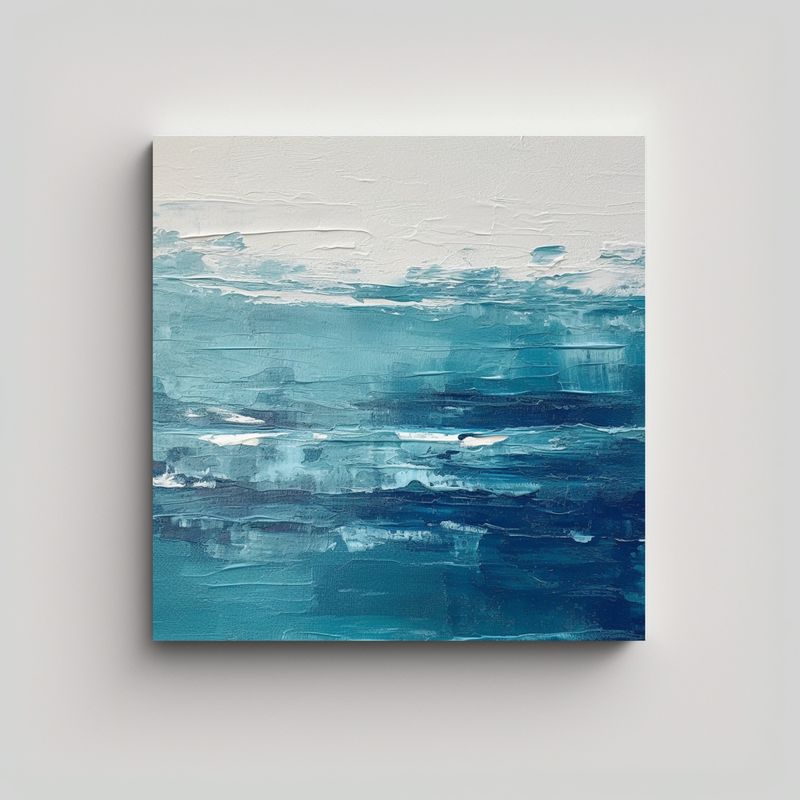 GENERICO - Cuadro Minimalista Movimiento Detalle Pintura 70x70 Cm