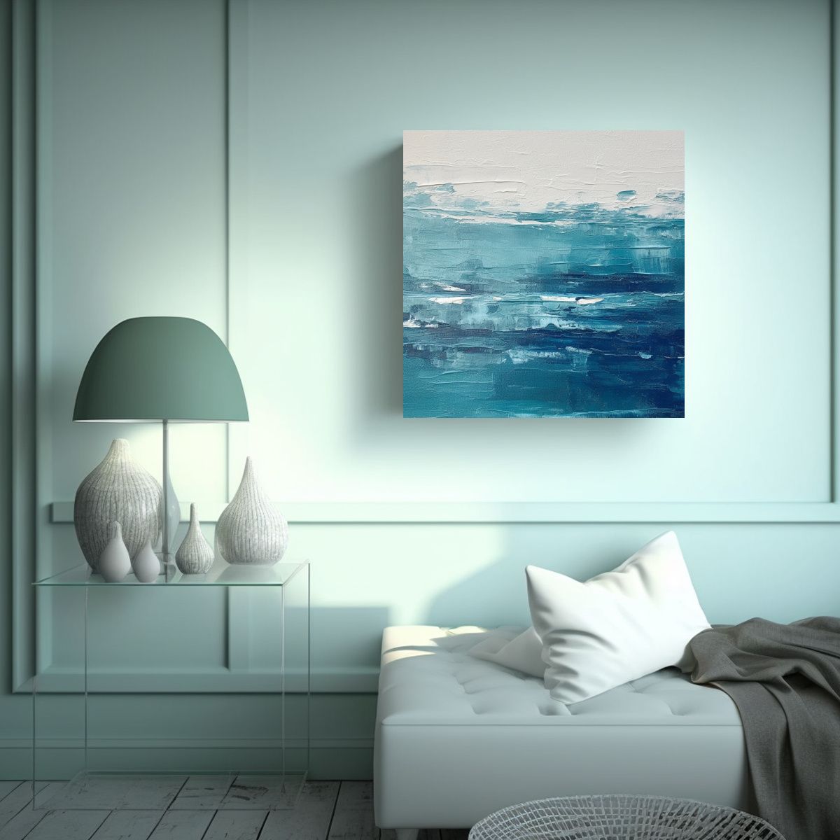 GENERICO - Cuadro Minimalista Movimiento Detalle Pintura 60x60 Cm