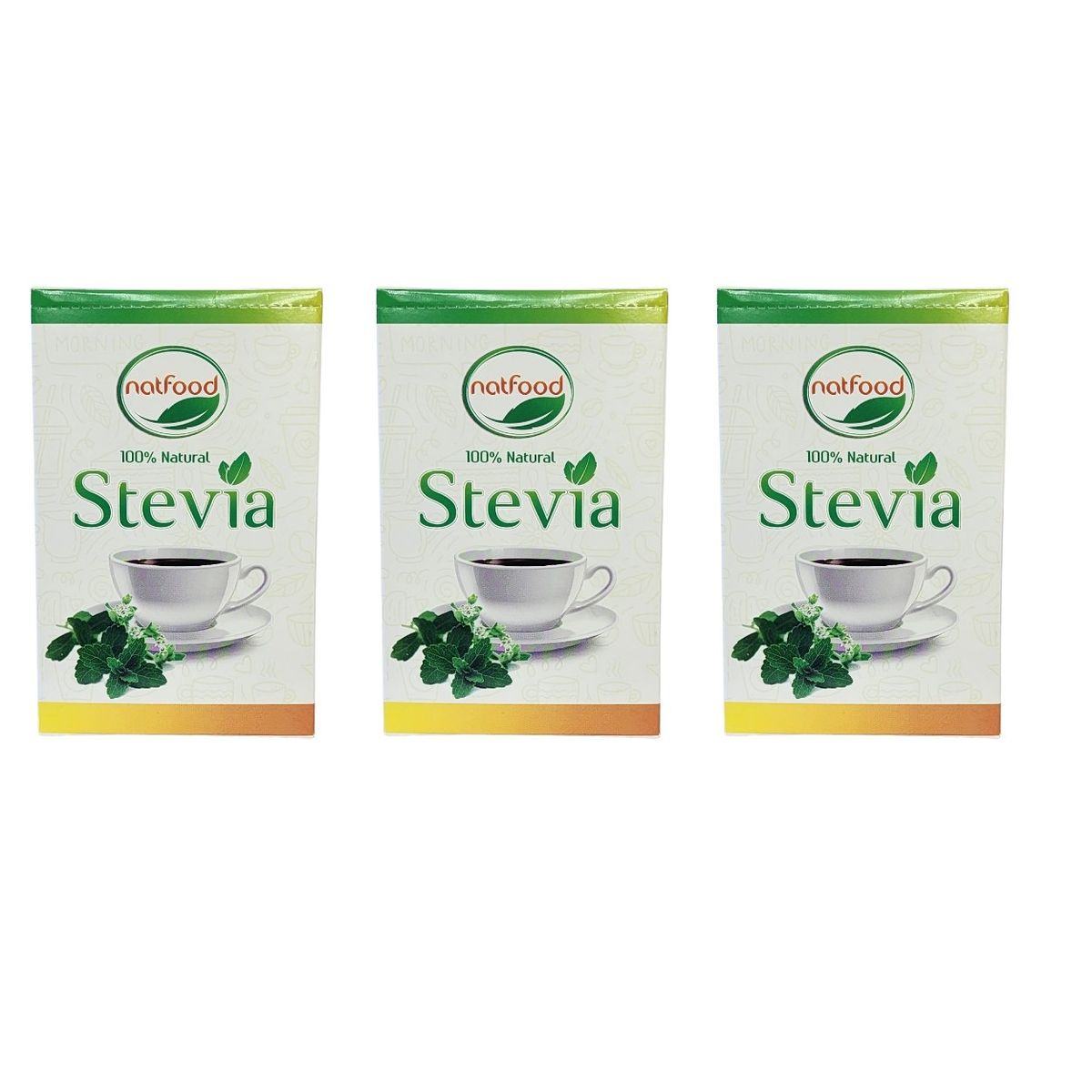 GENERICO - Natfood Pack 3 Stevia Endulzante Natural Sachet 50 Unidades