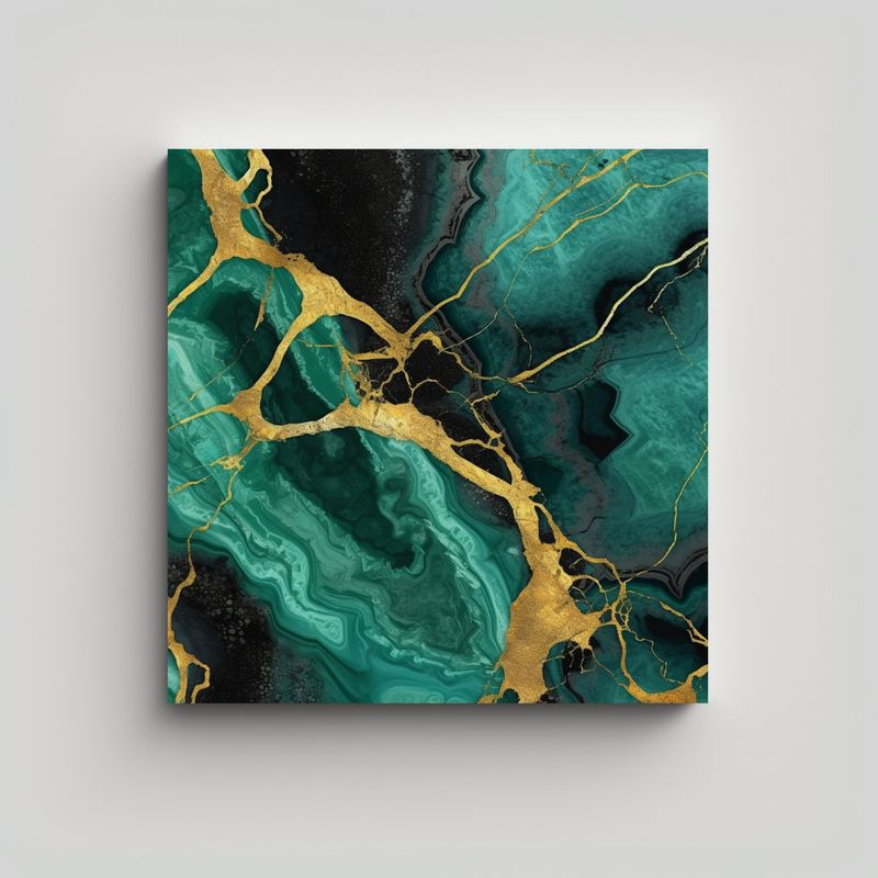 GENERICO - Cuadro Decorativo Armonía Cromática Mármol 50x50 Cm