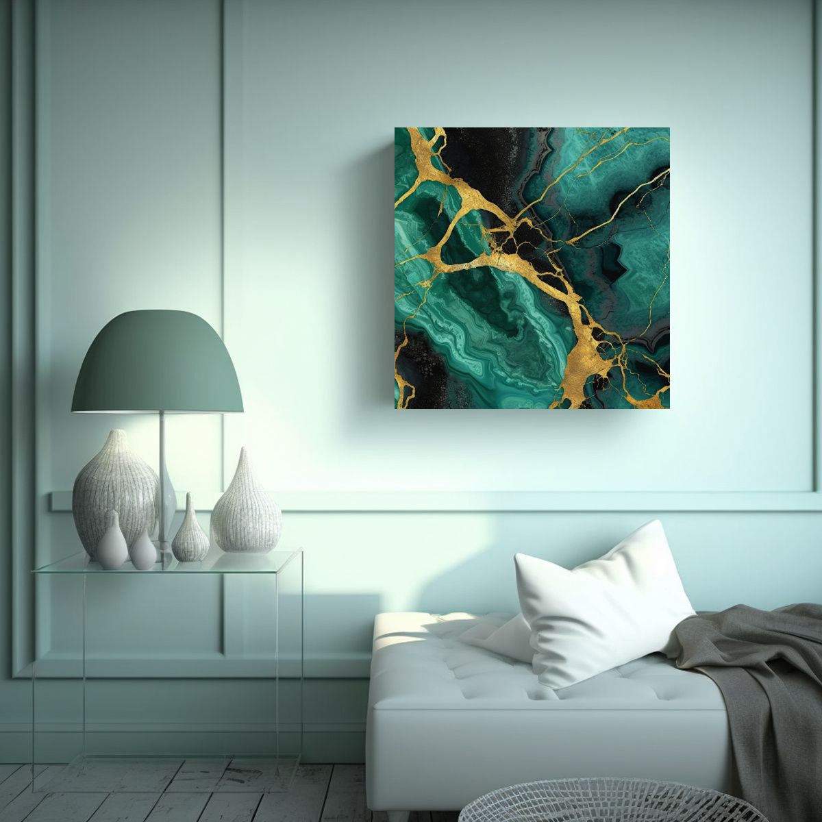 GENERICO - Cuadro Decorativo Armonía Cromática Mármol 50x50 Cm