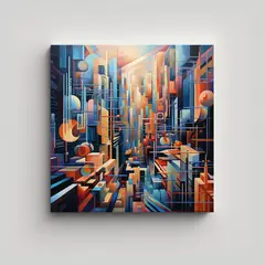 GENERICO - Pintura Abstracta Elegante De Metrópolis De 60x60 Cm