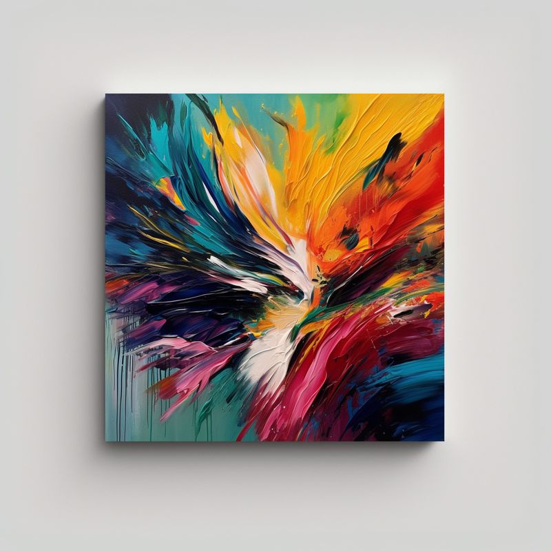 GENERICO - 1 Cuadro Emocional Poderoso Expresión Abstracta 90x90 Cm