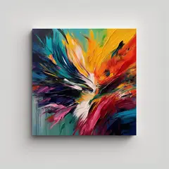 GENERICO - 1 Cuadro Emocional Poderoso Expresión Abstracta 70x70 Cm