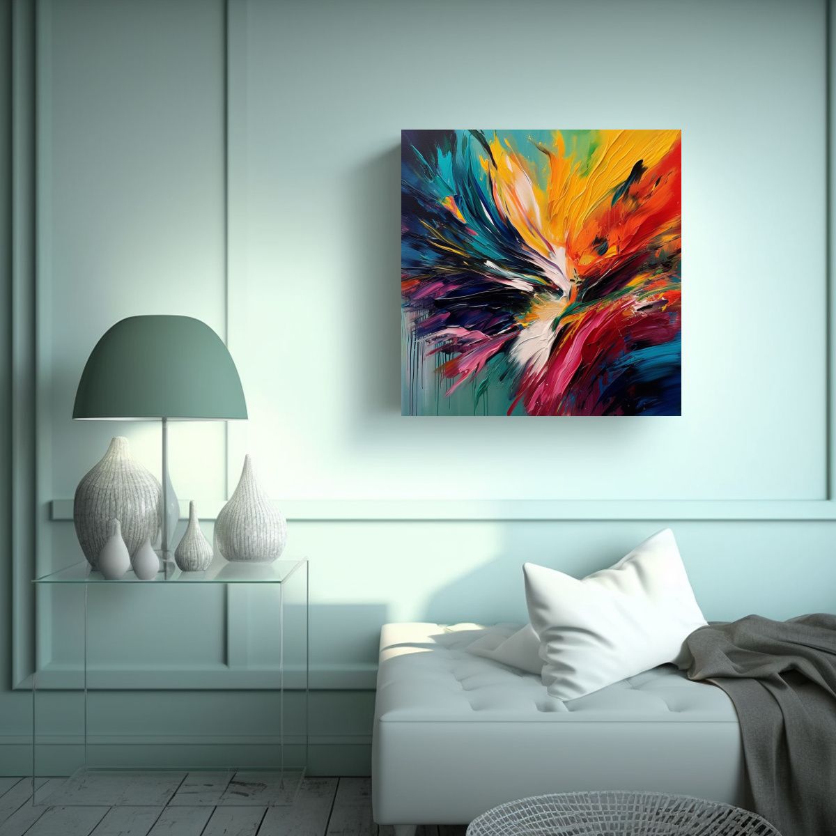 GENERICO - 1 Cuadro Emocional Poderoso Expresión Abstracta 60x60 Cm