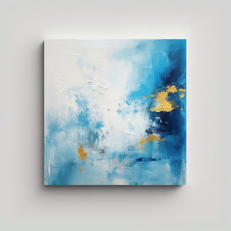 GENERICO - Cuadro Galería Abstracto Exuberantes Azul Cielo 80x80 Cm