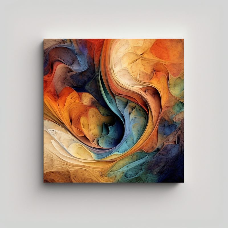GENERICO - Cuadro Abstracto Multicolor, Composición 90x90 Cm