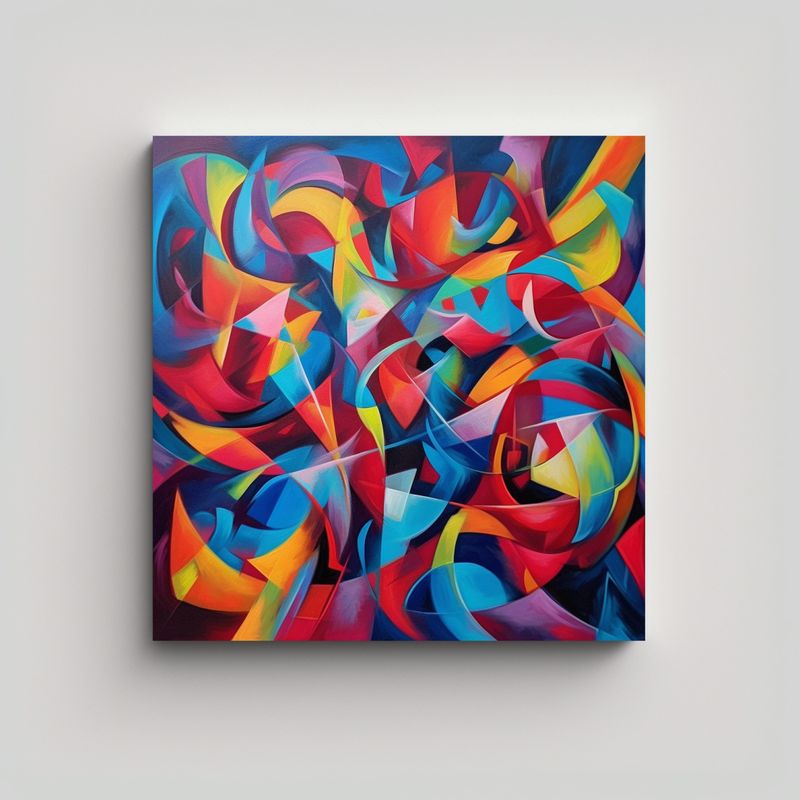 GENERICO - Pintura Abstracta Con Colores Brillantes Estilo 80x80 Cm