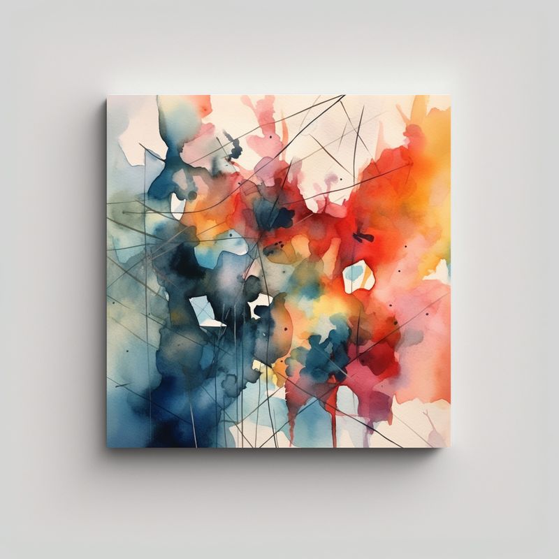 GENERICO - Pinturas Abstractas Modernas De Agua Expresión 80x80 Cm