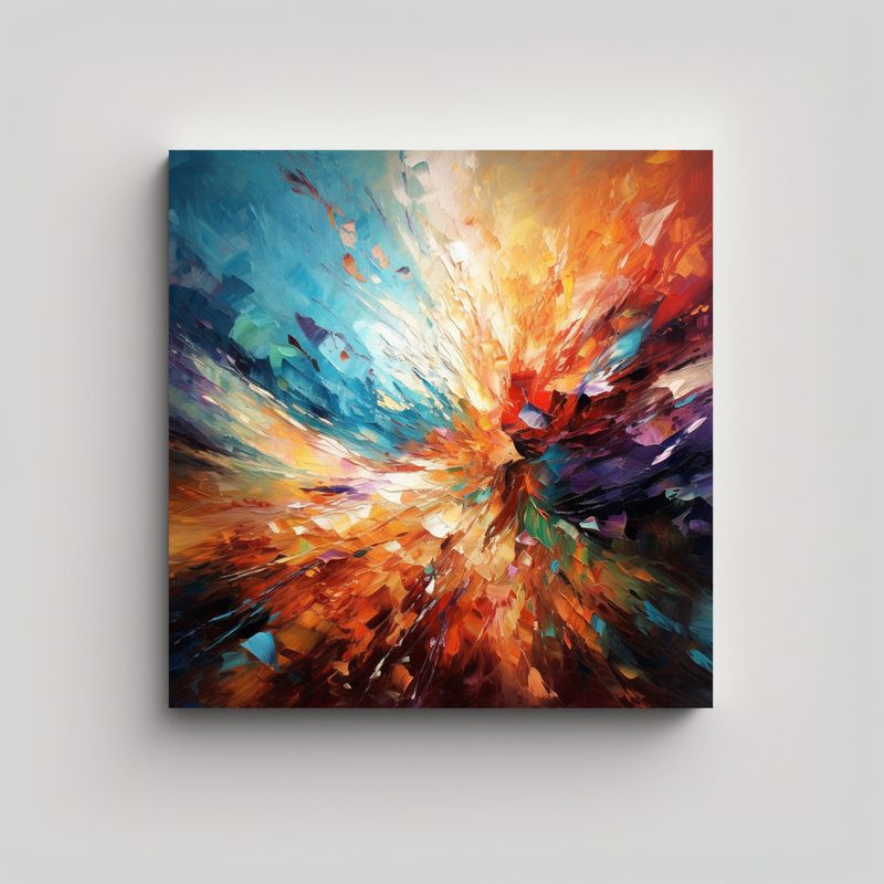 GENERICO - Lienzo De Tela Acuarela Arte Abstracto Creativo 70x70 Cm