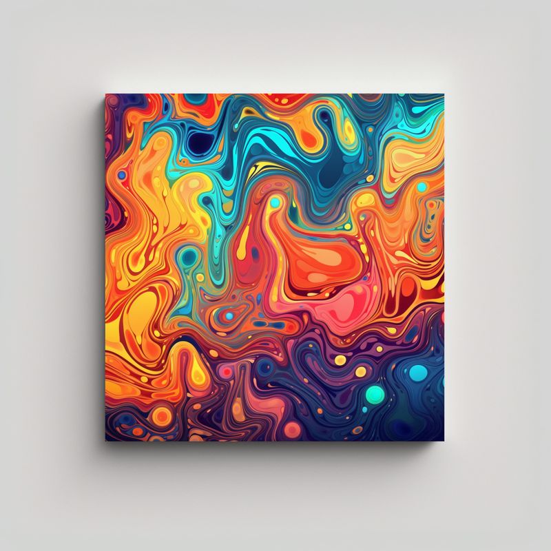 GENERICO - Pintura Decorativa Con Colores Psicodélicos Para 90x90 Cm