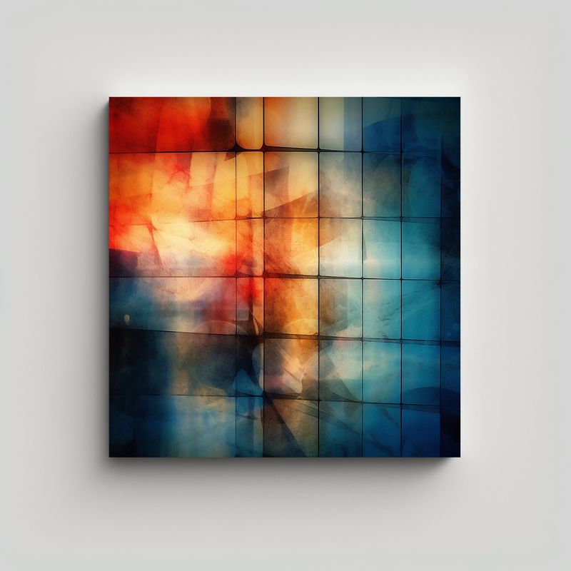 GENERICO - Lienzo De Tela Abstracto Expresionista Vanguardia 60x60 Cm