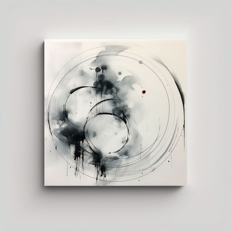 GENERICO - Cuadro Movimiento Belleza Arte Oriental Círculos 70x70 Cm