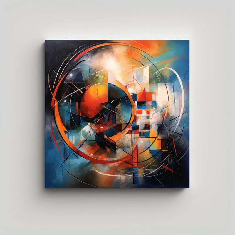 GENERICO - Pintura Decorativa Abstracta Hermosa En Textura 90x90 Cm