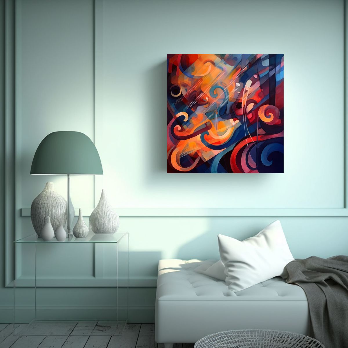 GENERICO - Cuadro Abstracto Con Música Alegre Y 90x90 Cm