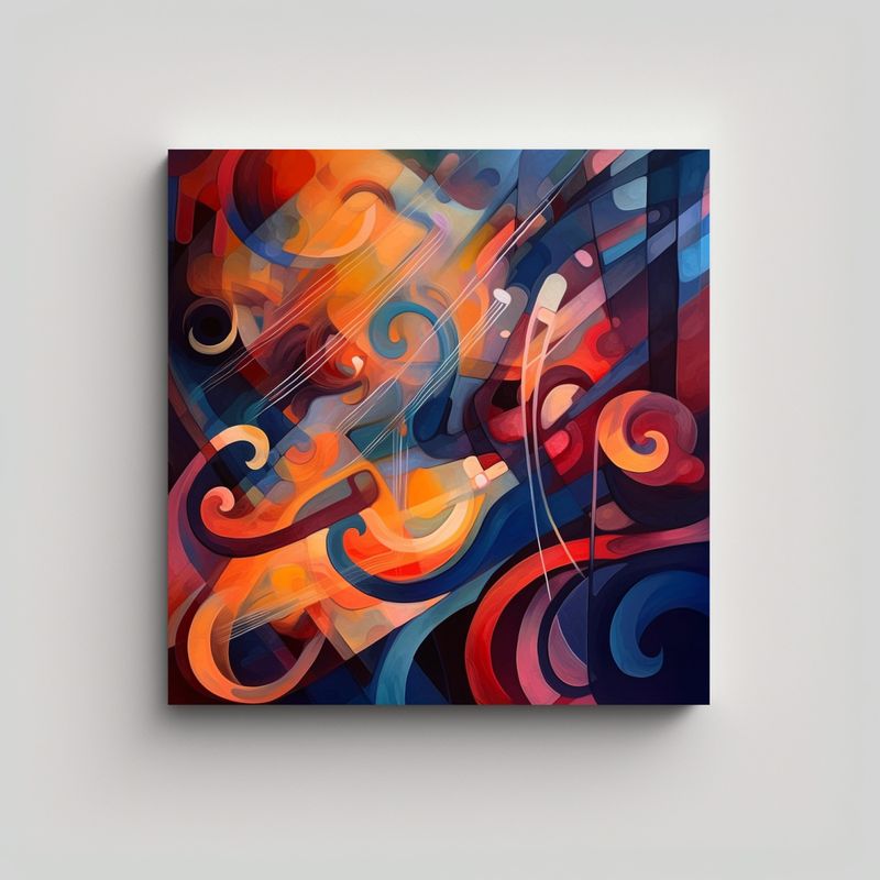GENERICO - Cuadro Abstracto Con Música Alegre Y 80x80 Cm