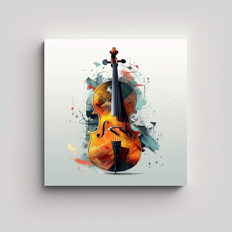 GENERICO - Pintura Decorativa Moderna Para Un Violonchelo: 80x80 Cm