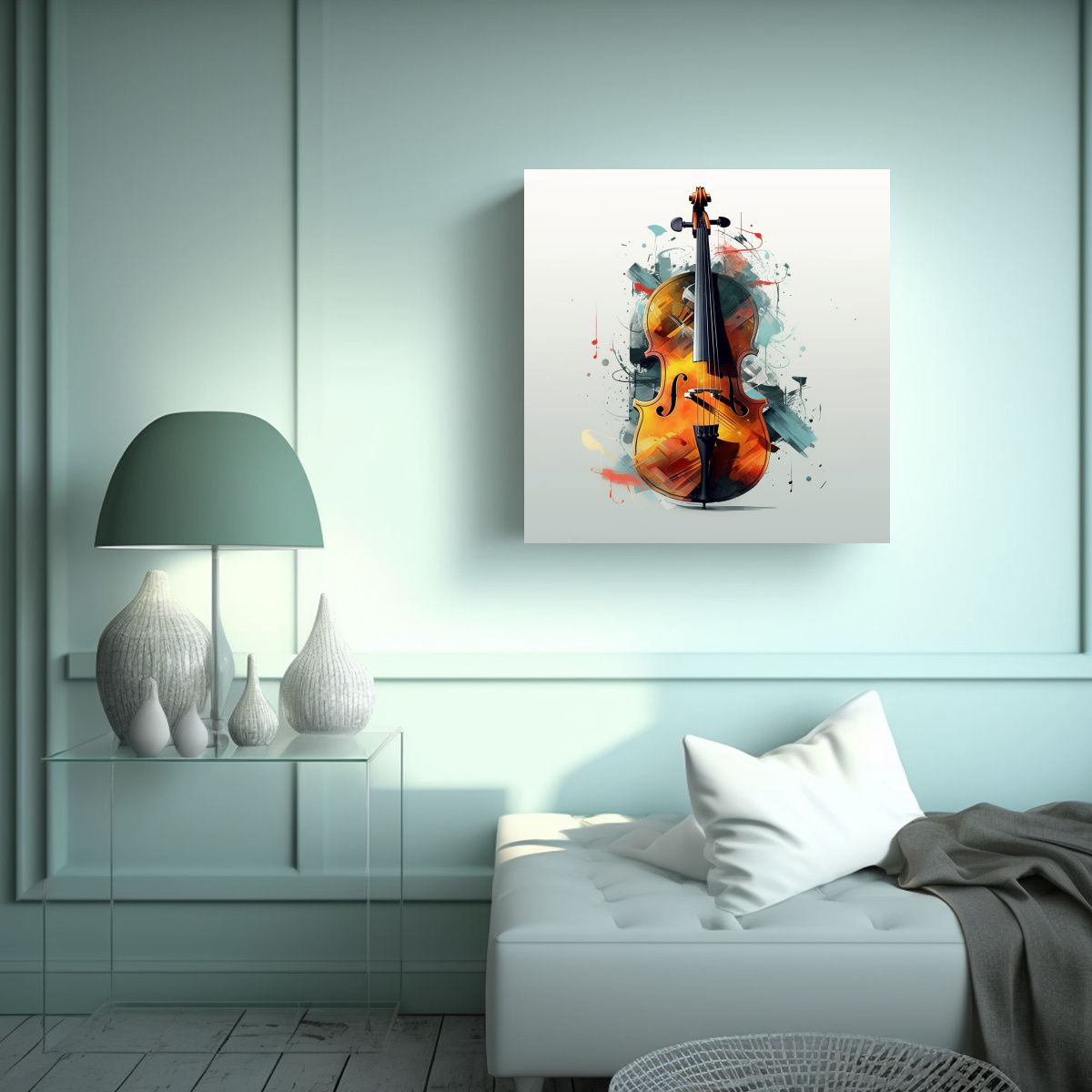 GENERICO - Pintura Decorativa Moderna Para Un Violonchelo: 50x50 Cm