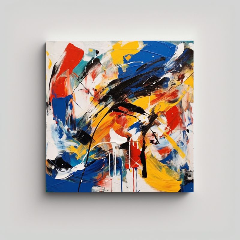 GENERICO - Pintura Abstracta En Lienzo Creativo De Esquema 80x80 Cm
