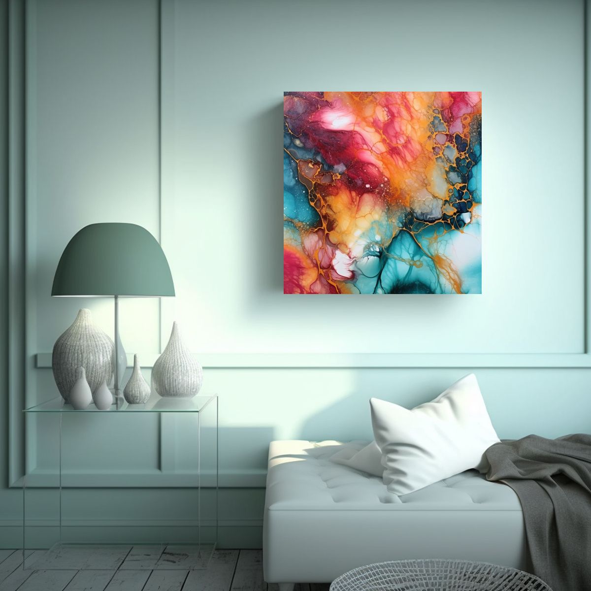 GENERICO - Tela En Bastidor Abstracta Minimalista En 2 70x70 Cm