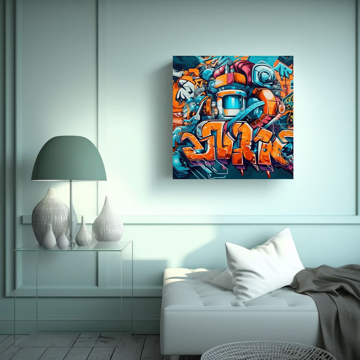 GENERICO - Pintura Decorativa De Graffiti Estilo Realista En 70x70 Cm