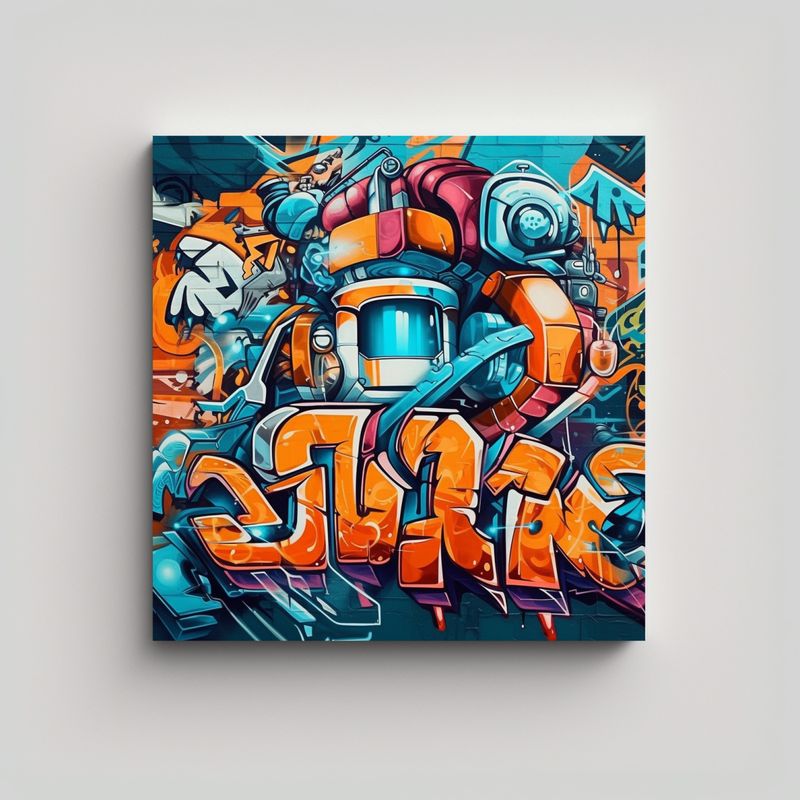 GENERICO - Pintura Decorativa De Graffiti Estilo Realista En 60x60 Cm