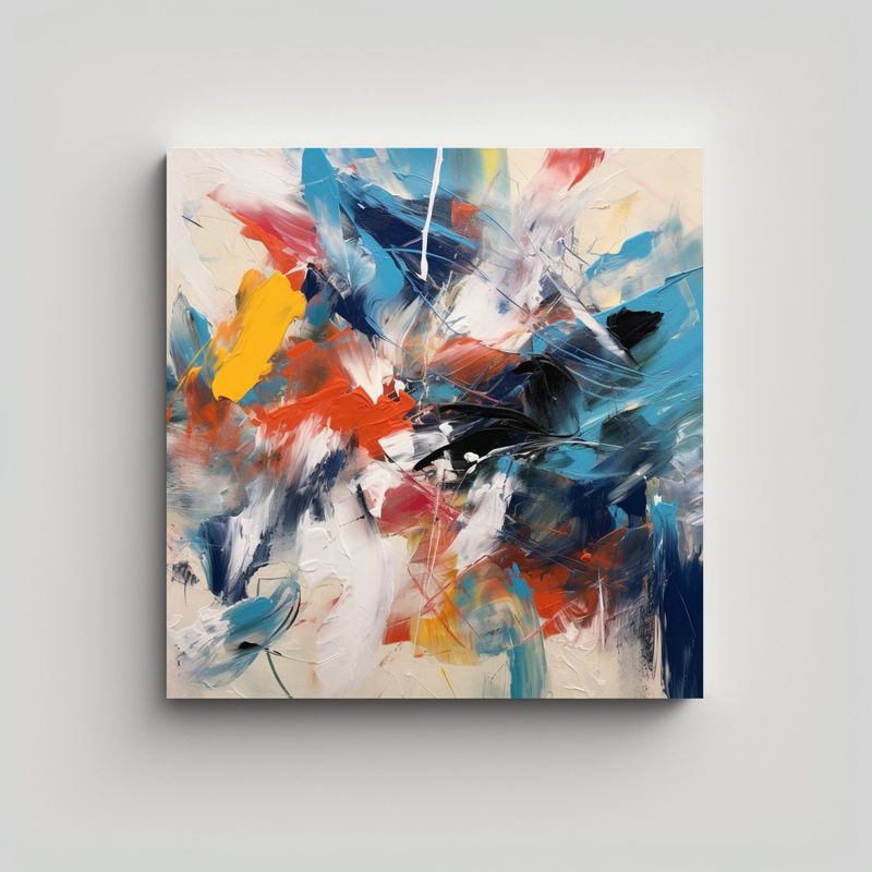GENERICO - Tela En Bastidor Tonos Detalle Pintura Abstracta 60x60 Cm