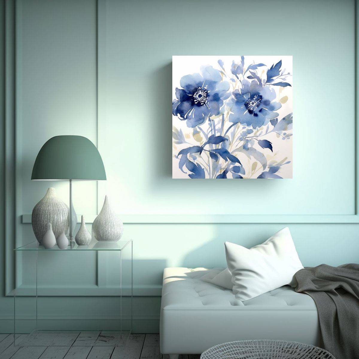 GENERICO - Pintura Acuarela Intensa Belleza Con Motivos De 70x70 Cm