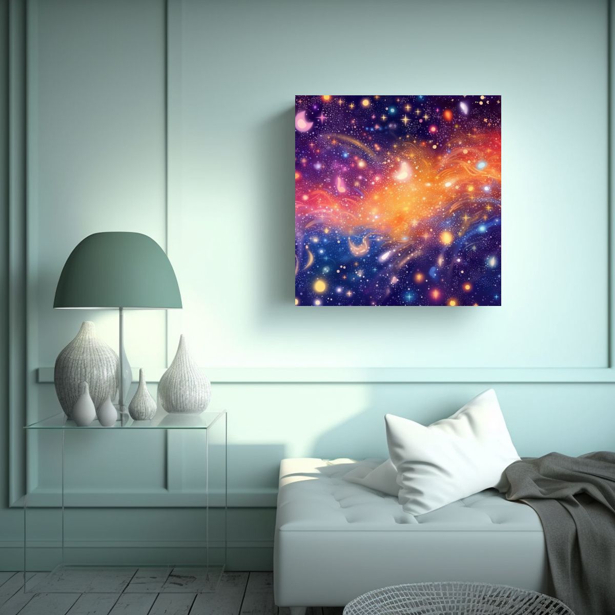 GENERICO - Cuadro De Decoración Con Fondo De Espacio Y 80x80 Cm