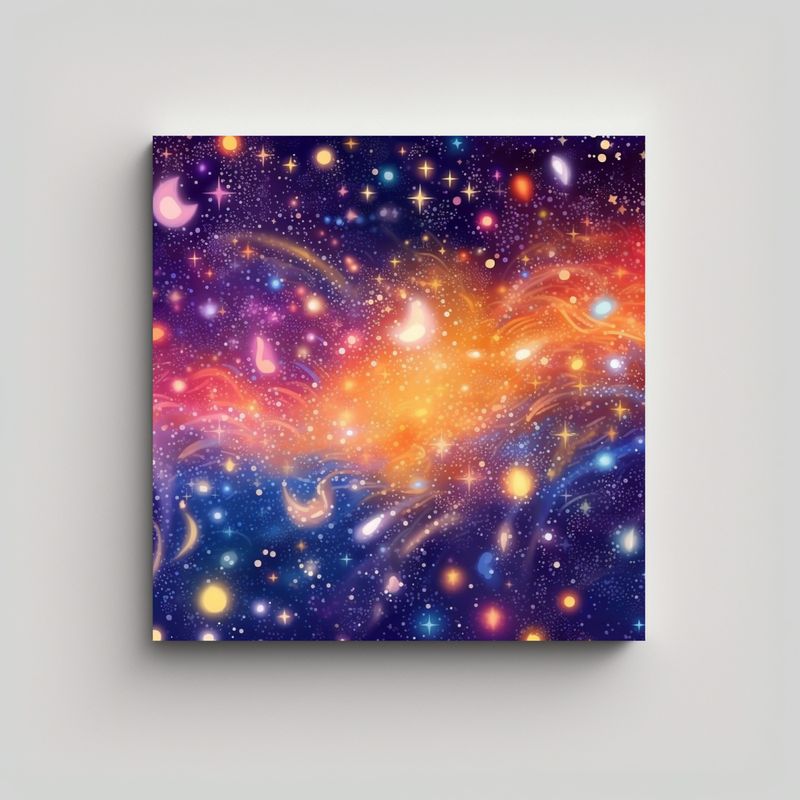 GENERICO - Cuadro De Decoración Con Fondo De Espacio Y 70x70 Cm
