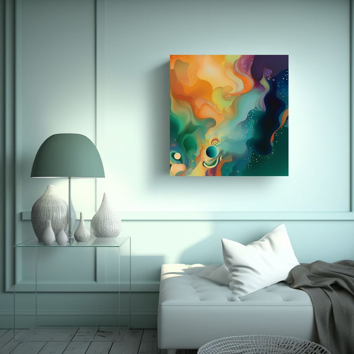 GENERICO - Pintura En Bastidor Inspirado En Una Imagen De 80x80 Cm