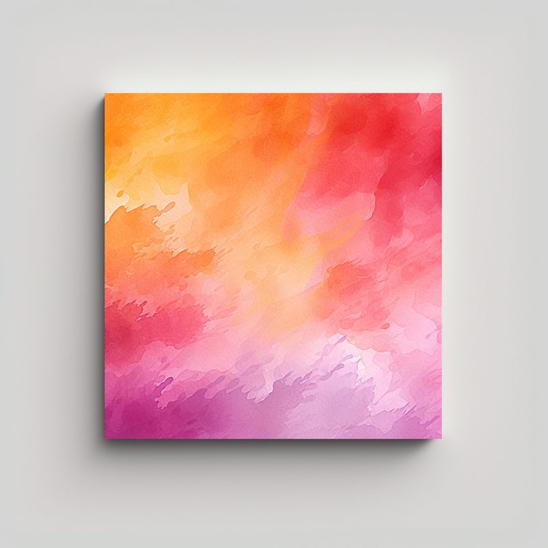 GENERICO - Cuadro Combinación De Imágenes Fondo Acuarela 90x90 Cm