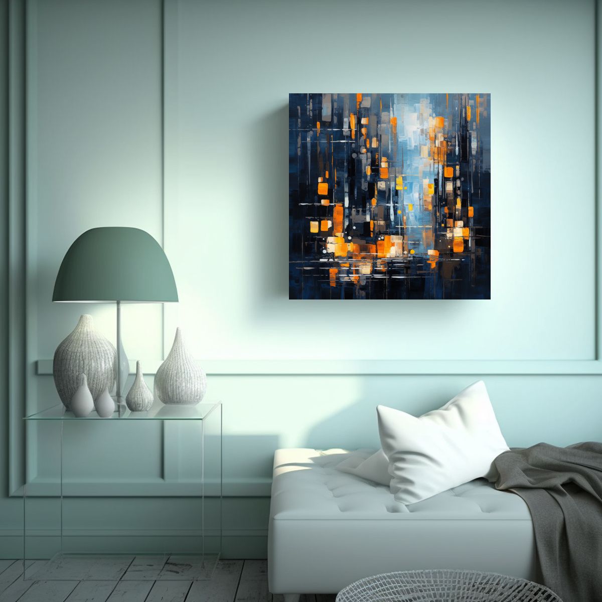 GENERICO - Tela En Bastidor Decoración Calidez De Arte 90x90 Cm