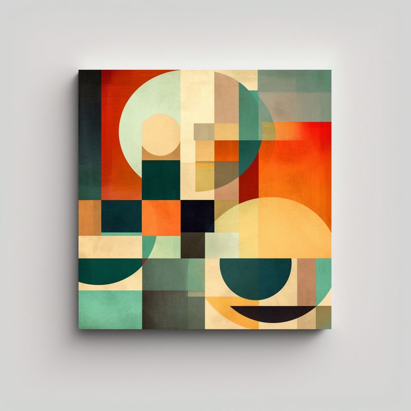 GENERICO - Cuadro Geométrico Decorativo De Abstracción En 80x80 Cm