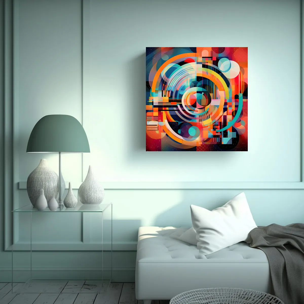 GENERICO - Cuadro Decorativo Abstracto Con Colores Vibrantes 60x60 Cm