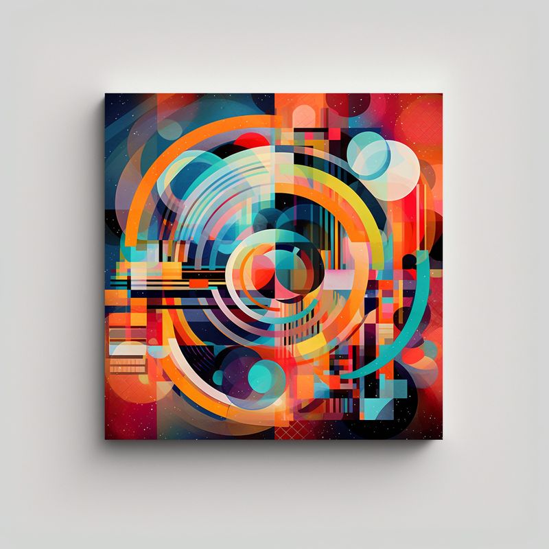 GENERICO - Cuadro Decorativo Abstracto Con Colores Vibrantes 90x90 Cm