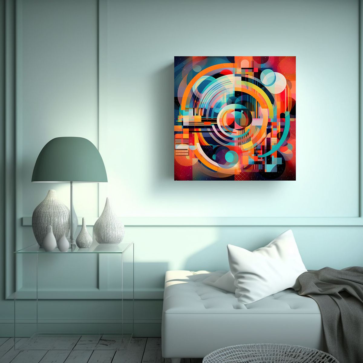 GENERICO - Cuadro Decorativo Abstracto Con Colores Vibrantes 80x80 Cm