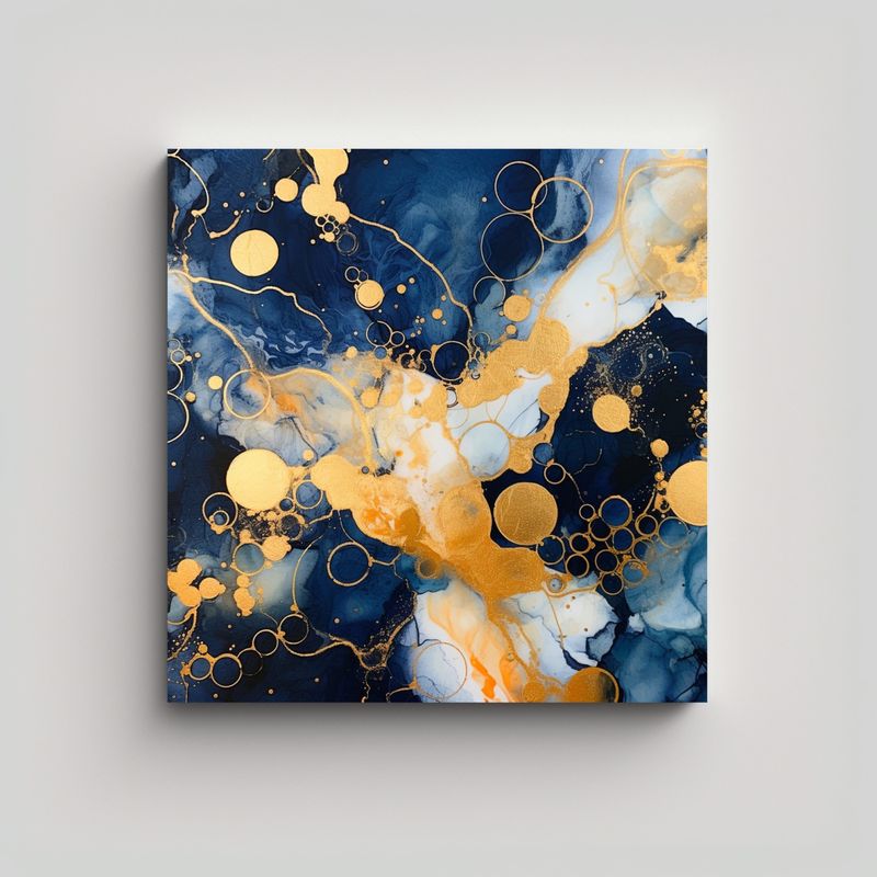 GENERICO - Decoración De Oficina: Cuadro Moderno De Tinta 90x90 Cm